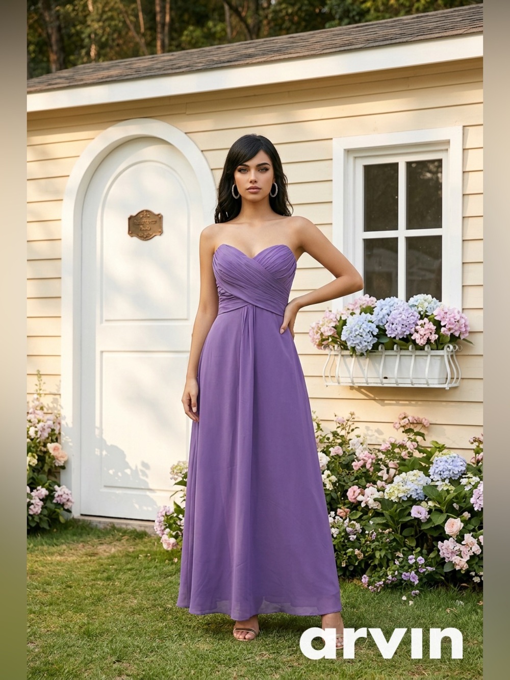 ALLURE BRIDALS Women’s Elegant Gown Color Purple Size 14